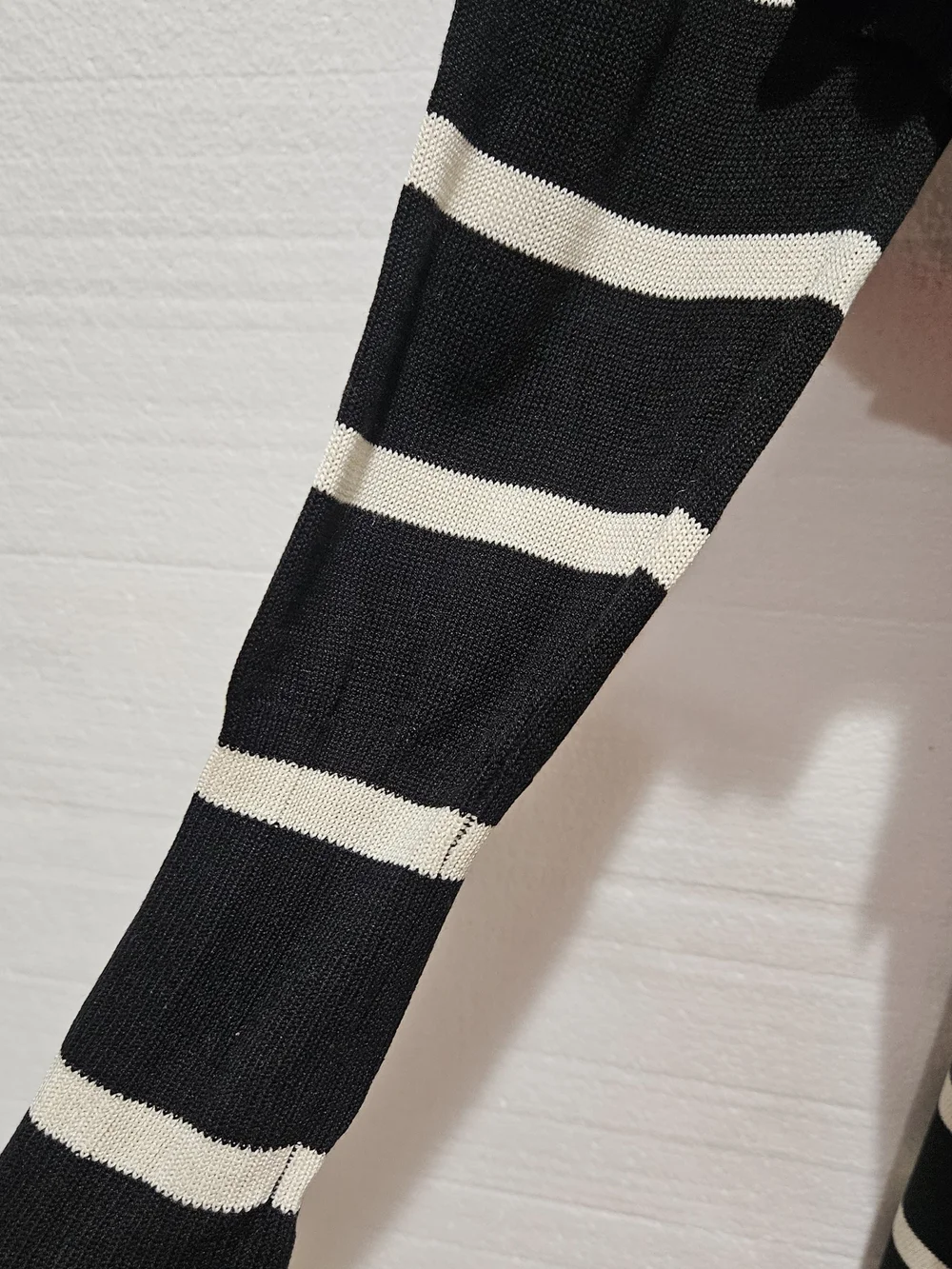 WHBM Black & White Striped Open-Front Women's Cardigan Sweater Size Small Silk B